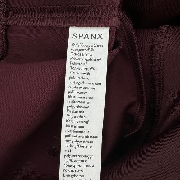 Spanx Patent Leather Leggings Burgundy Red High Shine Size Large - Picture 5 of 8
